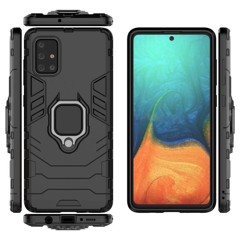 MaiJin LuluMain Compatible with Galaxy A71 Case, Magnetic Car Phone Ring Holder Ring 360 Protective Case for Samsung Galaxy A71 (Black) - Image 3
